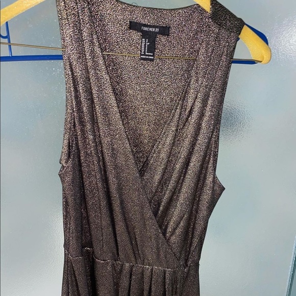 plunging neckline sparkle mini dress - Picture 3 of 3